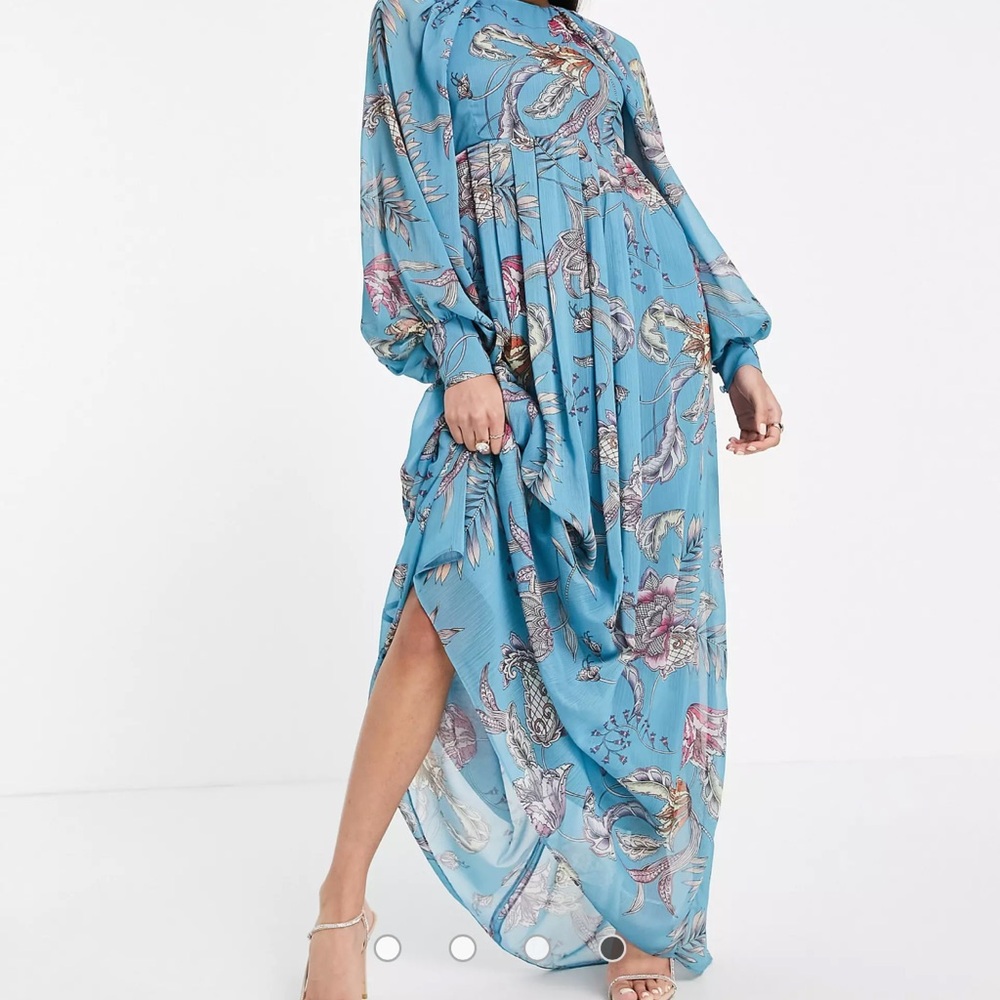 Blue Floral Maxi - Picture 3 of 5